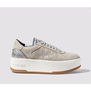 P448 Women’s The Empire Neutral’s All-Over Beige Nubuck Leather Platform Sneaker